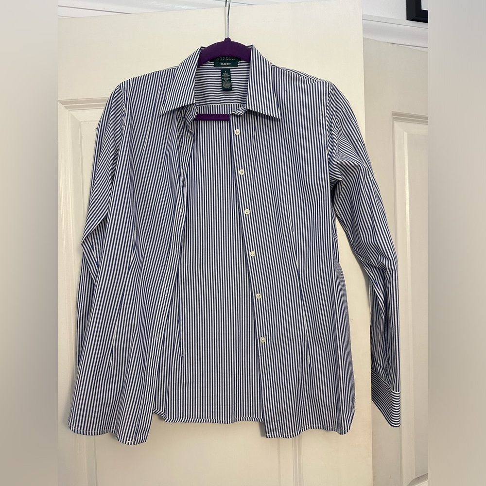 Ralph Lauren blue and white stripes shirt size 4